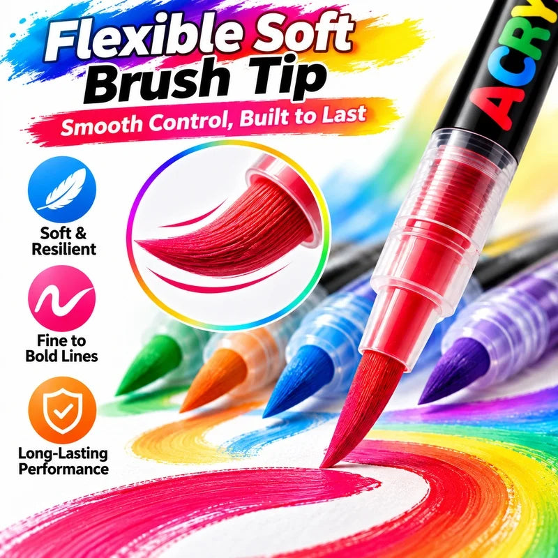 Forlasercut Acrylic Paint Pens For Fabric, Glass, Fine Tip, 100 colored paint markers