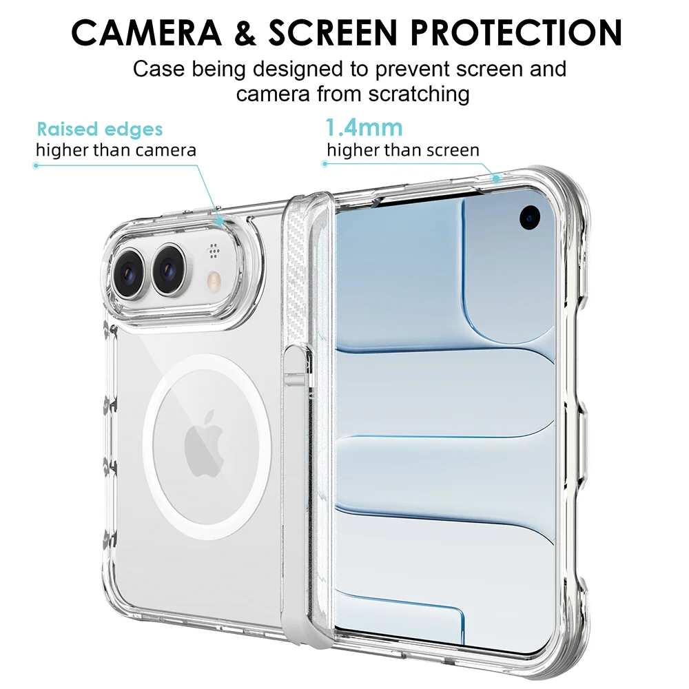 iPhone Duo / Fold Ultra Clear MagSafe Case | Heavy Duty Shockproof Cover with Kickstand & Hinge Guard