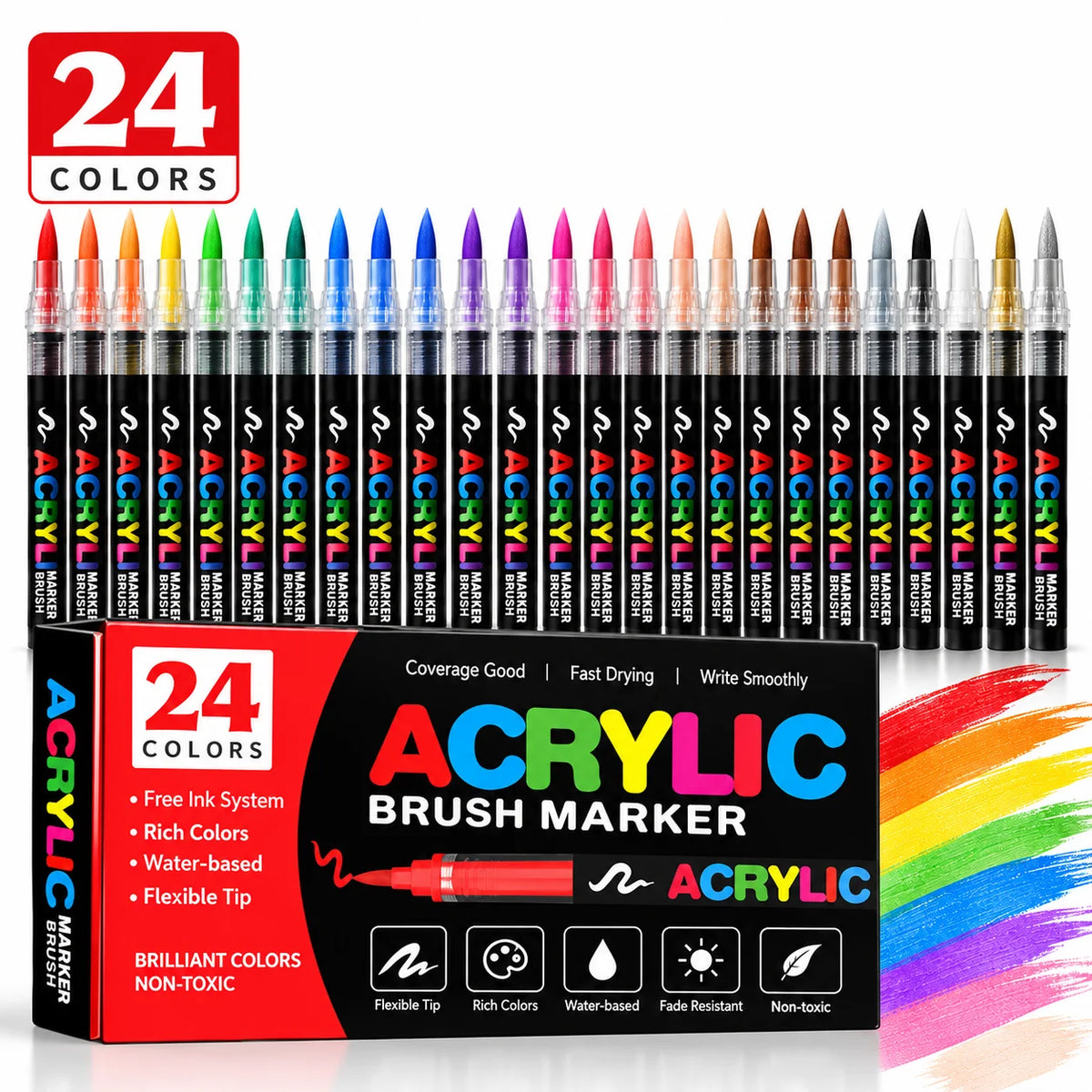 Forlasercut Acrylic Paint Pens For Fabric, Glass, Fine Tip, 100 colored paint markers