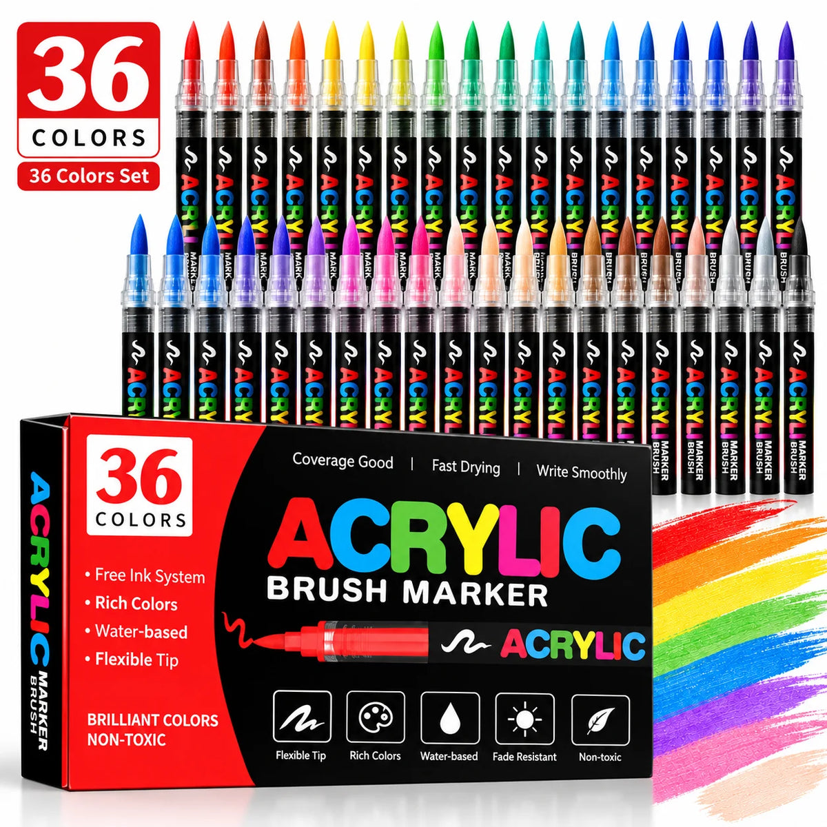 Forlasercut Acrylic Paint Pens For Fabric, Glass, Fine Tip, 100 colored paint markers