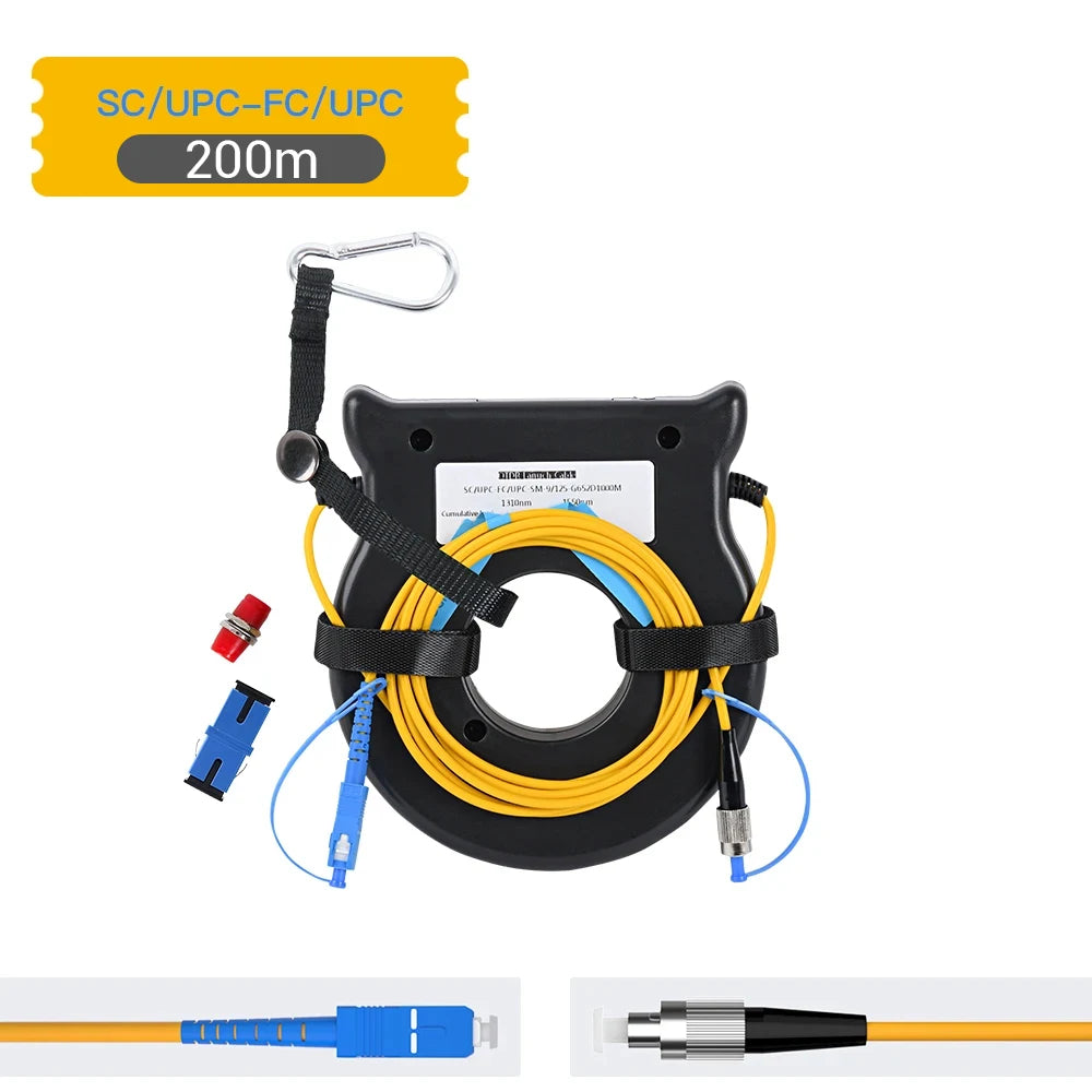KomShine 200m Singlemode OTDR Launch Cable Rings , Improved Test Accuracy Of OTDR Dead Zone Eliminator Connector Can Customize