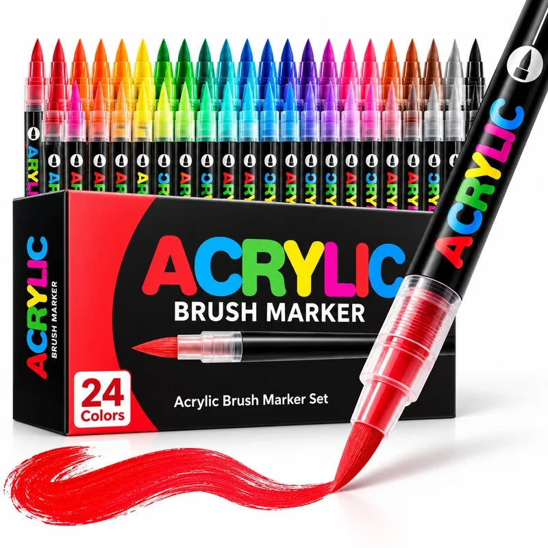 Forlasercut Acrylic Paint Pens For Fabric, Glass, Fine Tip, 100 colored paint markers