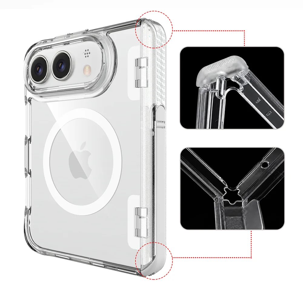 iPhone Duo / Fold Ultra Clear MagSafe Case | Heavy Duty Shockproof Cover with Kickstand & Hinge Guard