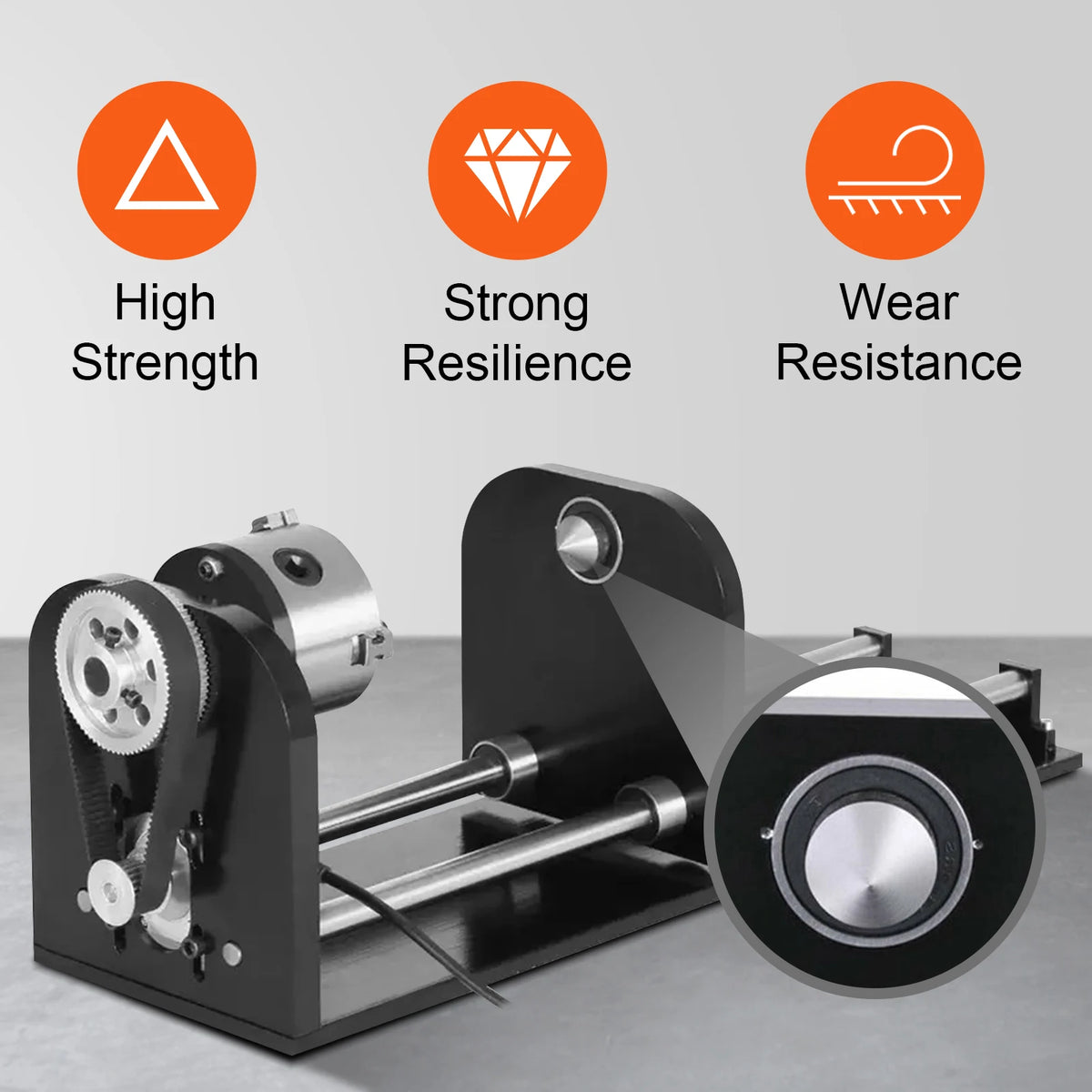 VEVOR Laser Engraving Machine Rotary Axis 80mm 3-Jaw Spiral Chuck CNC Router Axis Measuring for CO2 Laser Engraver