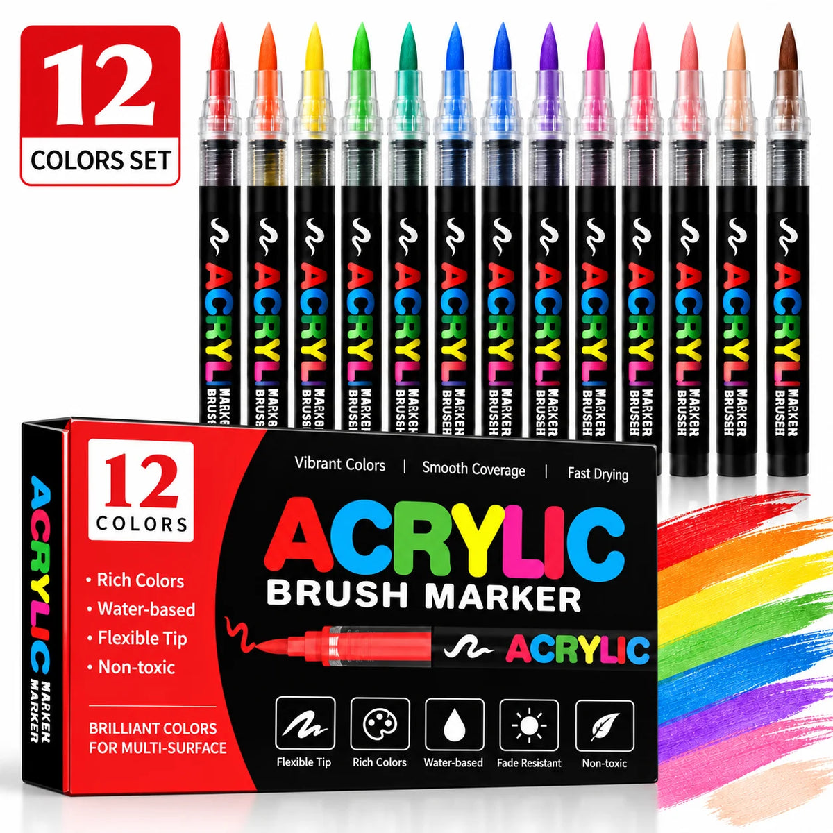 Forlasercut Acrylic Paint Pens For Fabric, Glass, Fine Tip, 100 colored paint markers