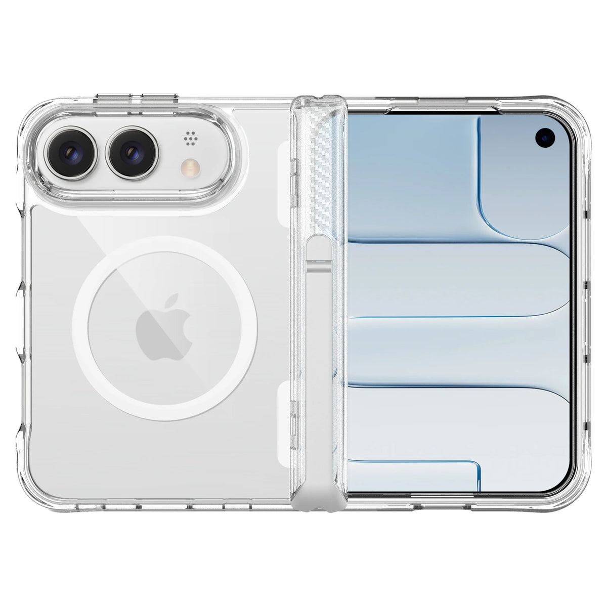 iPhone Duo / Fold Ultra Clear MagSafe Case | Heavy Duty Shockproof Cover with Kickstand & Hinge Guard