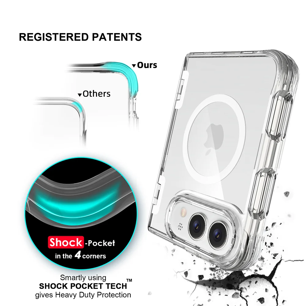 iPhone Duo / Fold Ultra Clear MagSafe Case | Heavy Duty Shockproof Cover with Kickstand & Hinge Guard