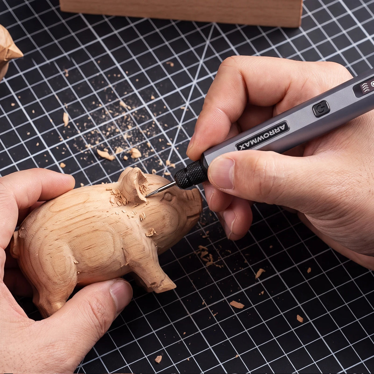 ARROWMAX Engraving Pen Mini Cordless Rotary Tool Kit 30000 RPM with 30 Bits for Metal Wood Glass Plastic Craft DIY Engraver Kit